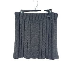 Laundromat Women's Gray Cable Knit Wool Mini Skirt Size Medium